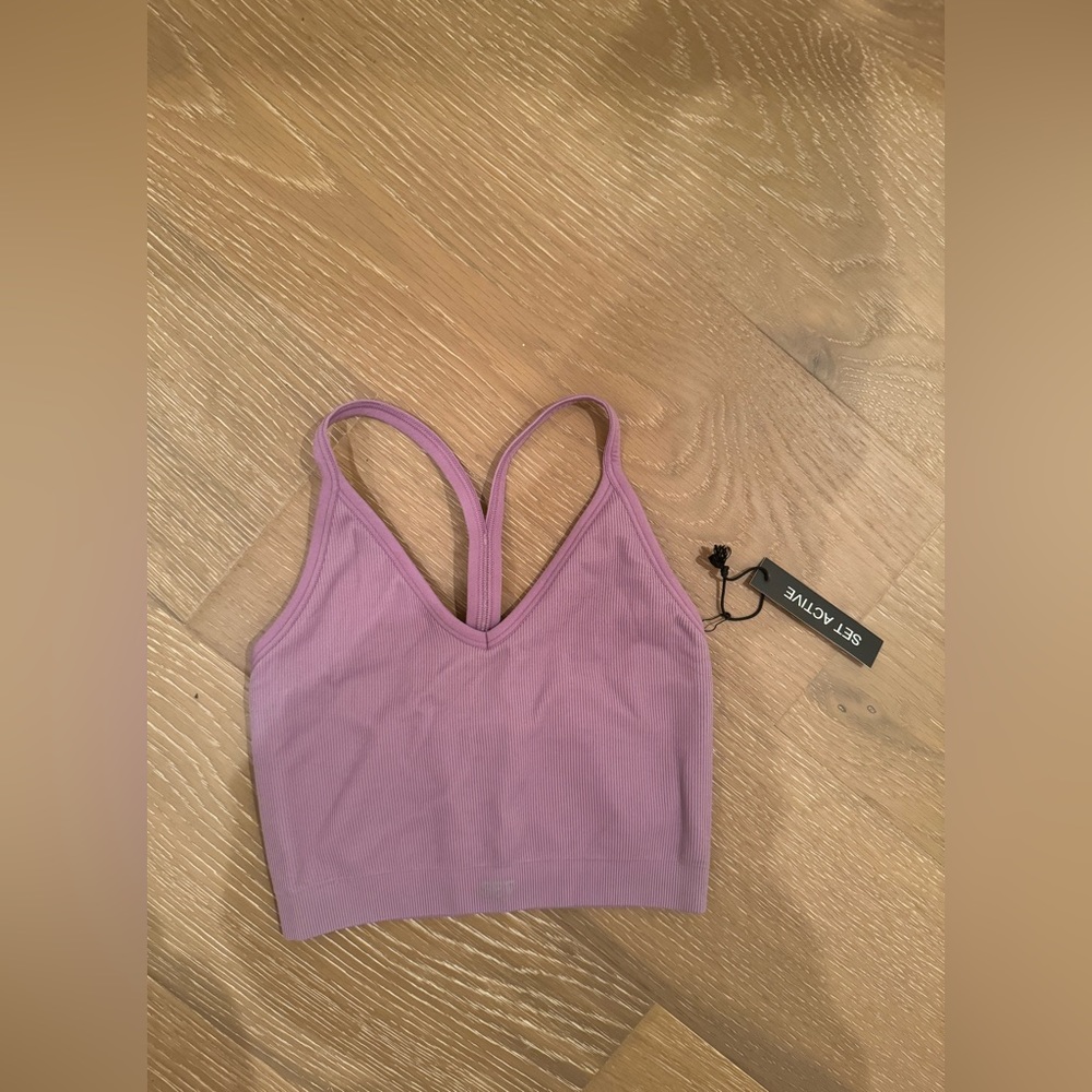 Set Active Small Ribbed V Purple Bra.💜⚡️